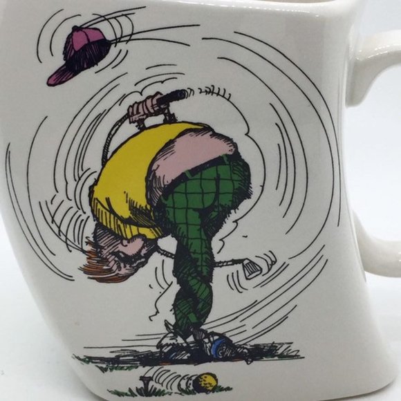 Vintage 1991 Golf Gifts Inc “The Results of Over-Swing” Twisted Square Golf Mug - Picture 5 of 10